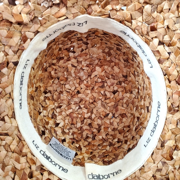 Liz Claiborne Brown Sun Hat with Wide Brim and Bow - Picture 7 of 8